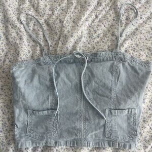 American Eagle Cropped Denim Tank Top